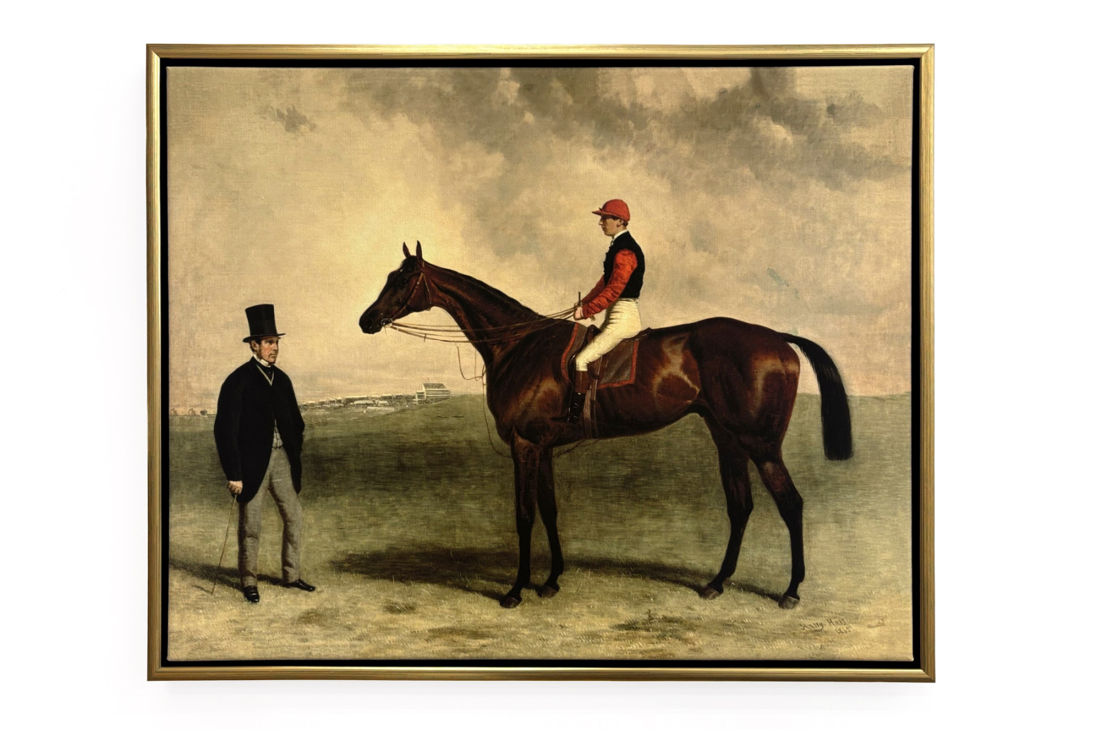 Gladiateur med Harry Grimshaw op og hans ejer, Grev Frederic de Lagrange, 1865 - Harry Hall