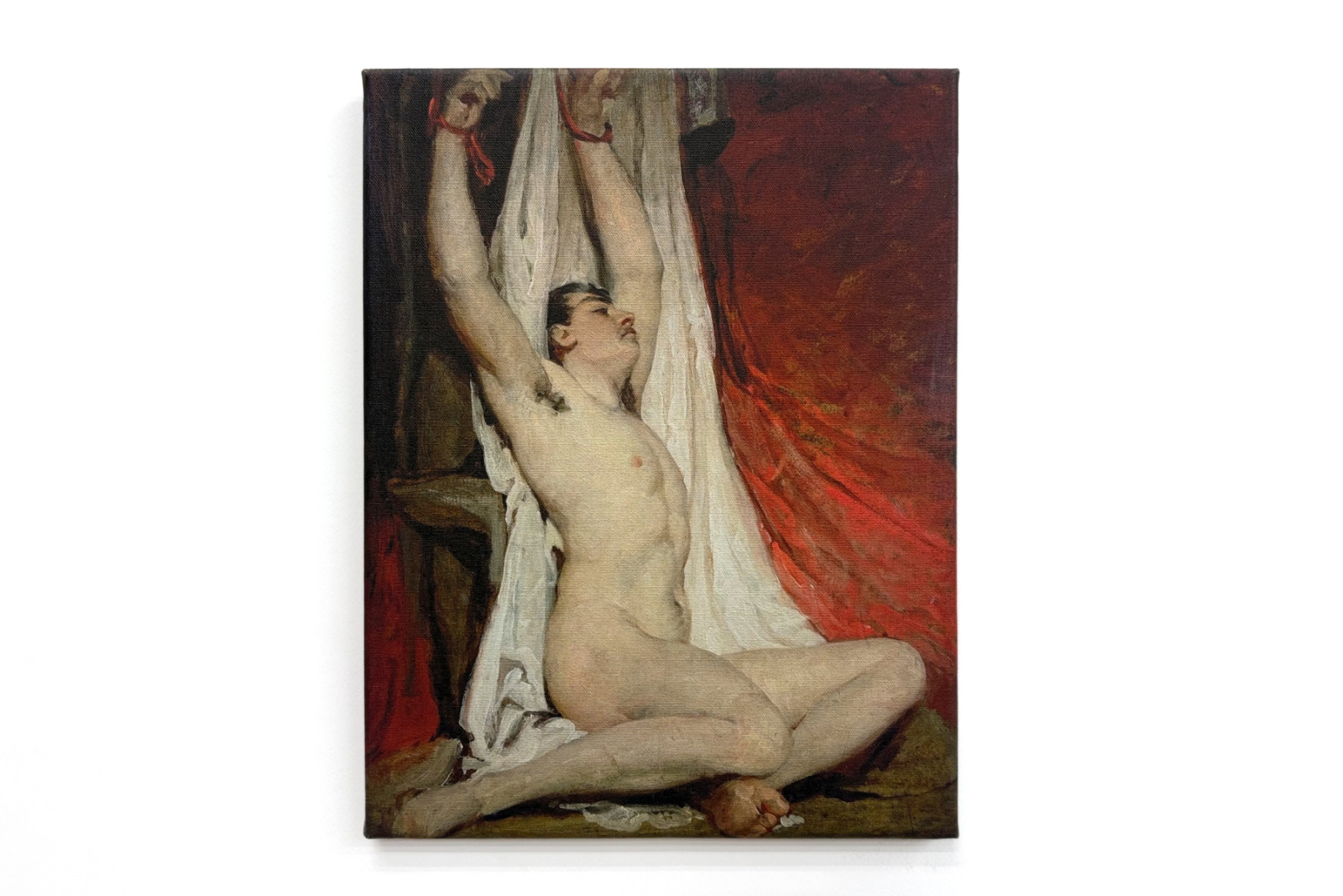 Mandlig nøgenfigur med armene strakt op - William Etty