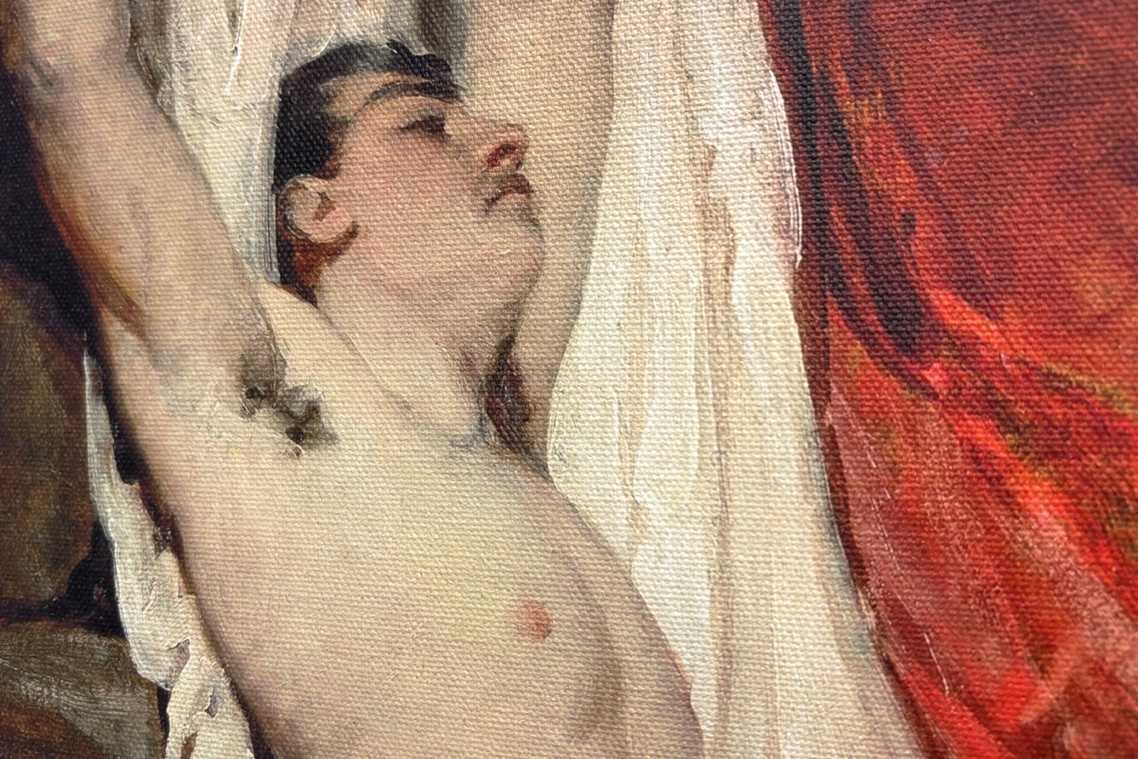 Mandlig nøgenfigur med armene strakt op - William Etty