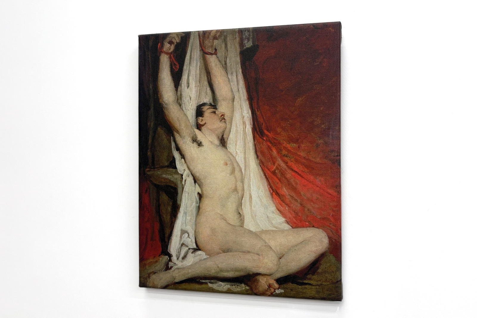 Mandlig nøgenfigur med armene strakt op - William Etty