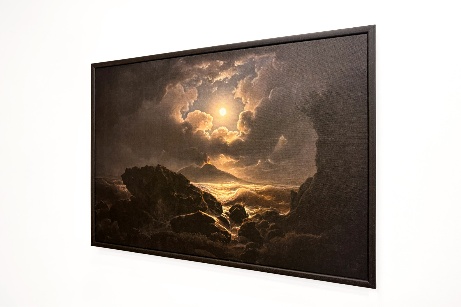 Storm i Napolibugten i måneskin - Joseph Rebell