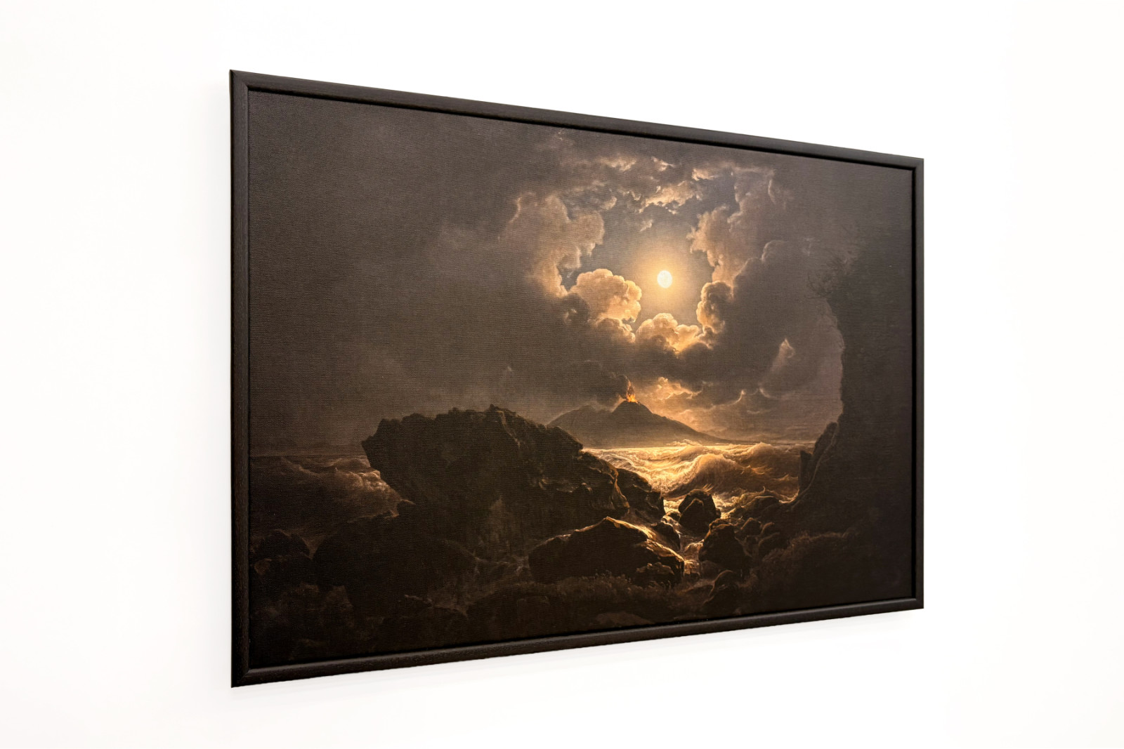 Storm i Napolibugten i måneskin - Joseph Rebell