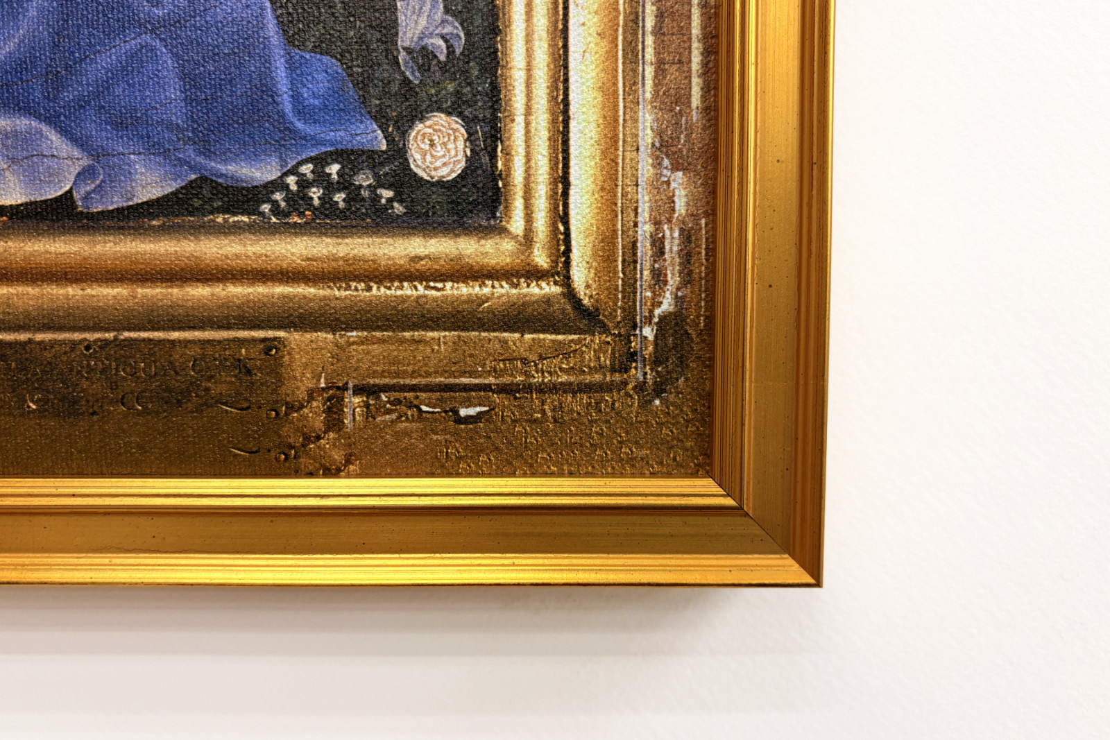 Richard II præsenteret for jomfruen og barnet af hans skytshelgen Johannes Døberen og de hellige Edward og Edmund, ca. 1395-99 (ægtempera på eg) - Master of the Wilton Diptych