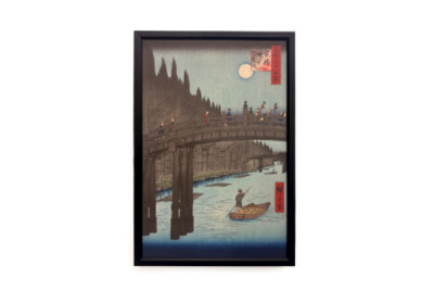 Bambusmarked ved Capital Bridge, 1857., 1857. - Ando Hiroshige