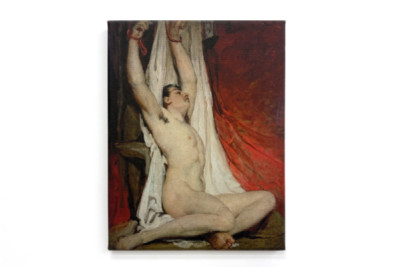 Mandlig nøgenfigur med armene strakt op - William Etty