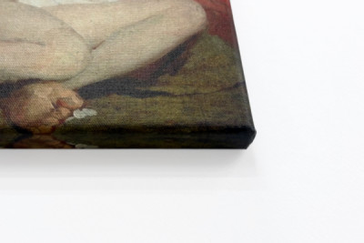 Mandlig nøgenfigur med armene strakt op