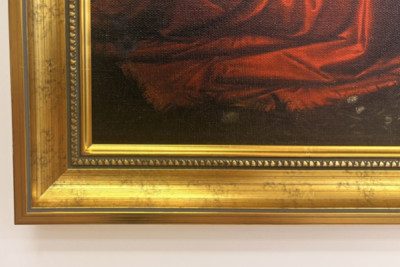 Italien Toscana Firenze, Uffizi-galleriet: Bebudelsen, Maleri af Leonardo da Vinci (1452-1519), Olie på træ, ca. 1472-1475, 98x217 cm
