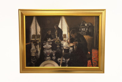 Diner - Middag på rue Miromesnil, Caillebotte-familiens hjem (olie på lærred)