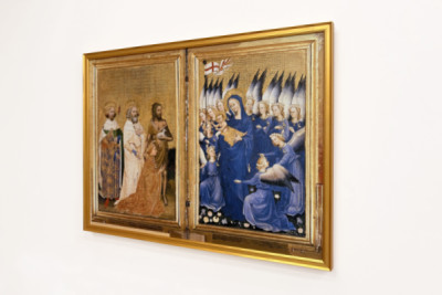 Richard II præsenteret for jomfruen og barnet af hans skytshelgen Johannes Døberen og de hellige Edward og Edmund, ca. 1395-99 (ægtempera på eg)