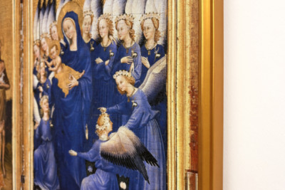 Richard II præsenteret for jomfruen og barnet af hans skytshelgen Johannes Døberen og de hellige Edward og Edmund, ca. 1395-99 (ægtempera på eg)