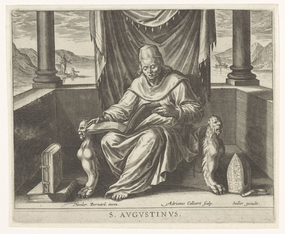 Kirkefader Augustin De fire kirkefædre (serietitel) af Adriaen Collaert