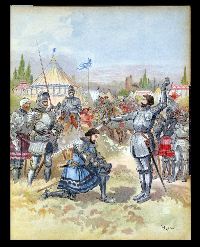 Pierre du Terrail (1476-1524) Chevalier de Bayard ridder Frans I (1494-1547) 1909 af Albert Robida