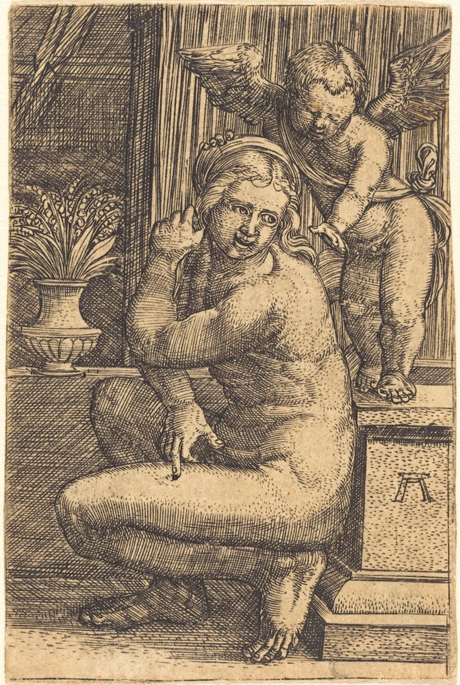 Krøjende Venus af Albrecht Altdorfer
