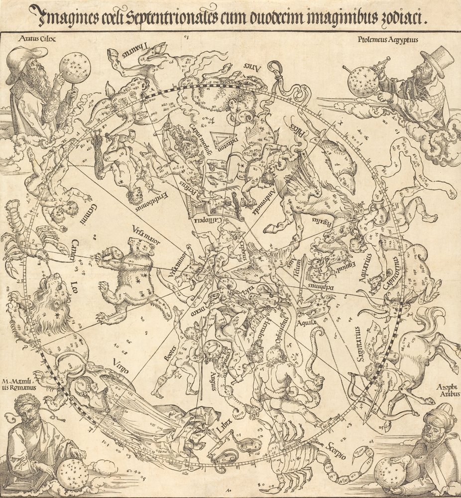 Den nordlige himmelhalvkugle, 1515. af Albrecht Dürer