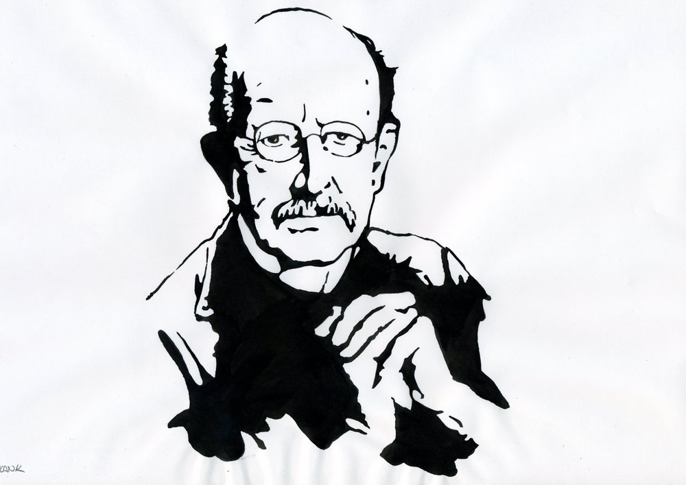 Max Planck, tysk fysiker (Portræt af den tyske fysiker Max Planck (1868-1947)) af Alessandro Lonati