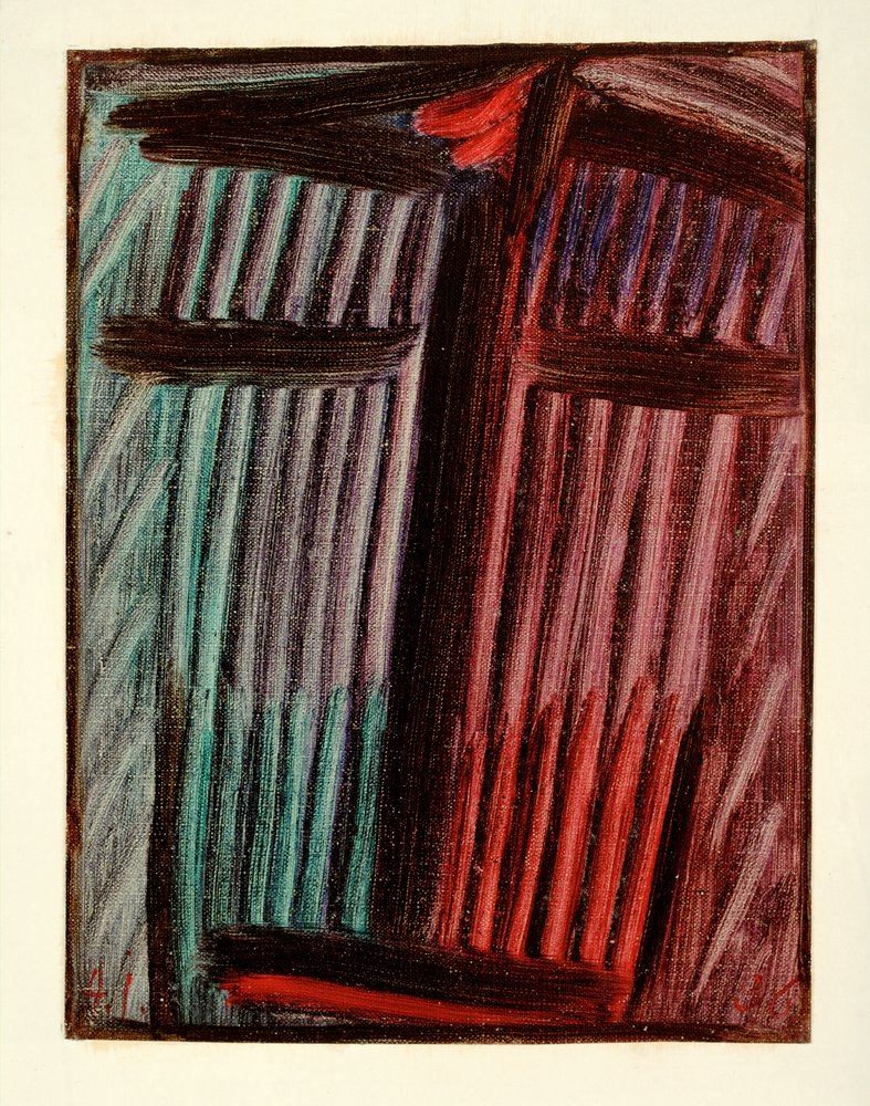 Grosse Meditation - Stor meditation (Olie på papir på karton) af Alexej von Jawlensky