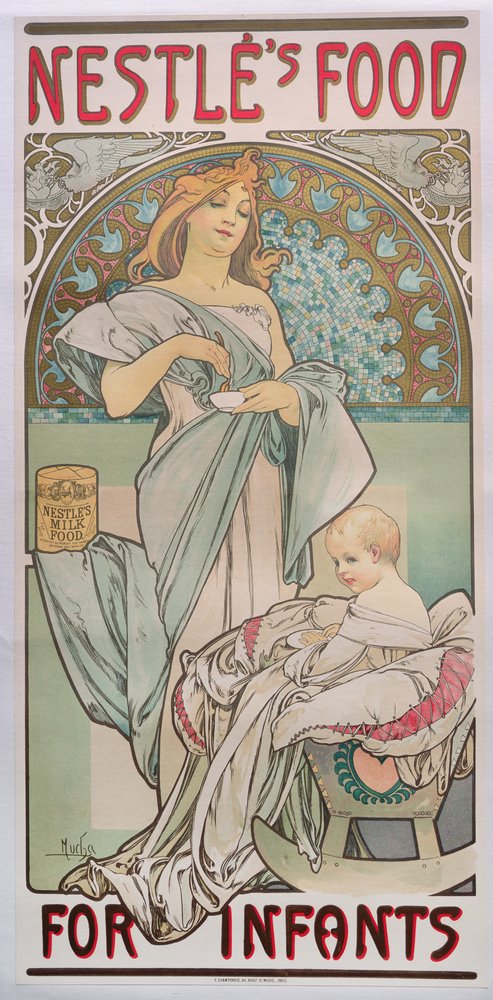 Nestlés mad til spædbørn, 1897 af Alphonse Mucha