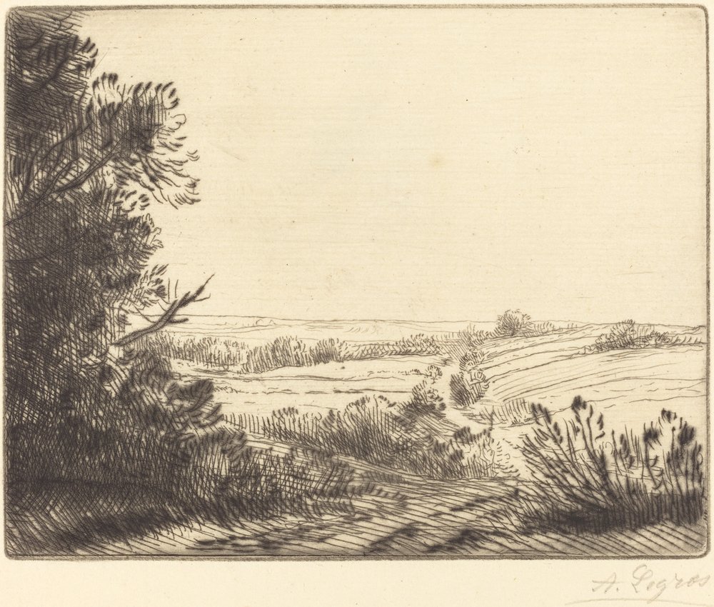 Landskab: Vejen til Horville (Betaling: Chemin d'Horville) af Alphonse Legros