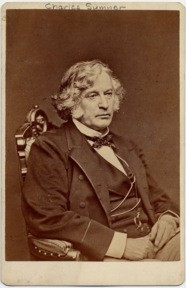 Charles Sumner (1811-74), amerikansk senator; foto af George Warren, Boston (albumstryk) af American Photographer