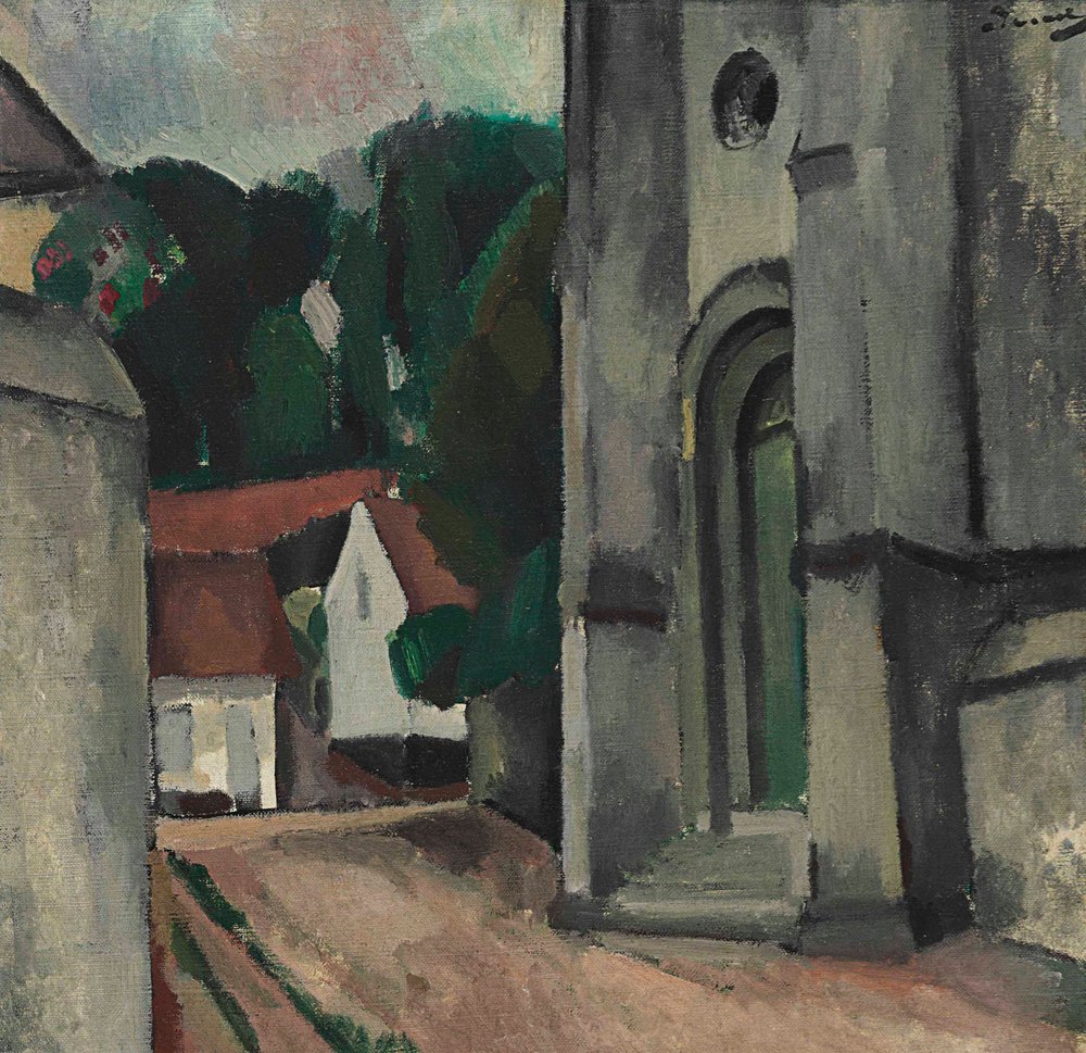 Kirken i Crécy-en-Brie af Andre Derain
