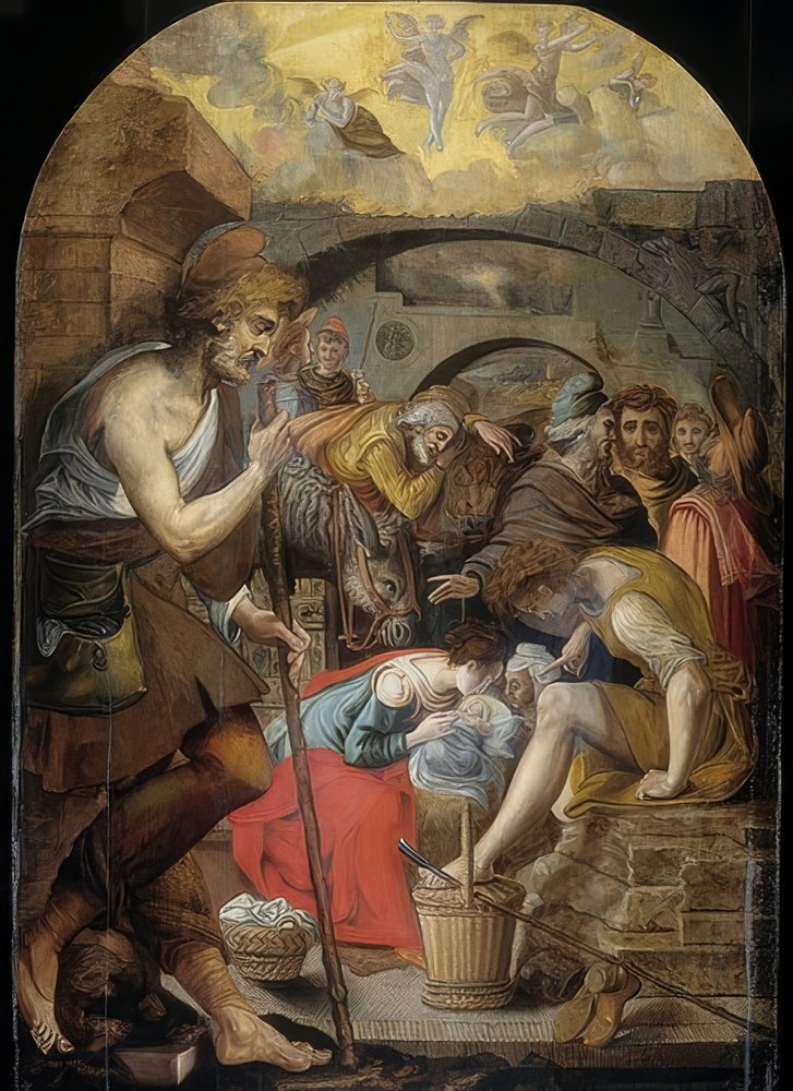 Tilbedelse af hyrderne. 1560-72 af Anthonie Blocklandt