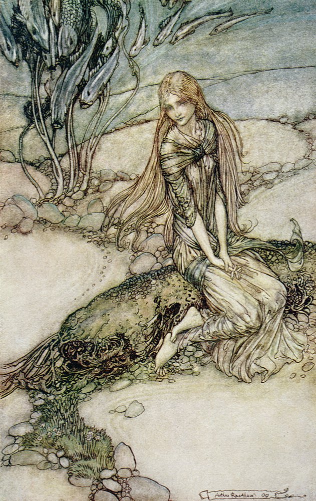 Undine, illustration fra bogen af Baron Friedrich de la Motte Fouque (1777-1843) 1909 af Arthur Rackham