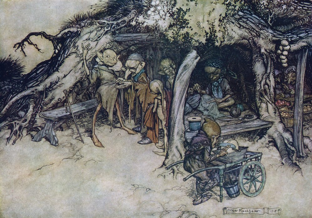 Illustration af Arthur Rackham til ''A Midsummer Night's Dream''
