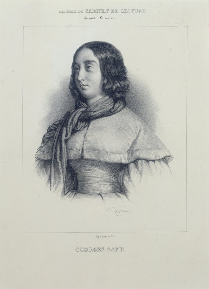 Portræt af George Sand. af Bernard-Romain Julien