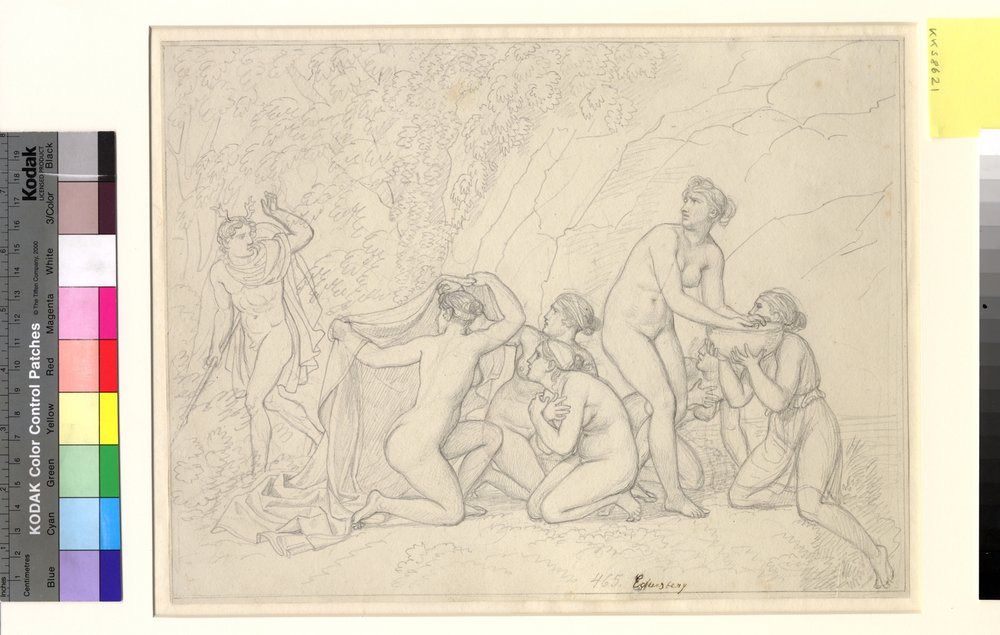 Diana og Aktæon. af Christoffer Wilhelm Eckersberg