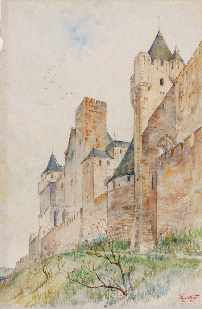 Brystværn i Carcassonne, Frankrig af Cass Gilbert