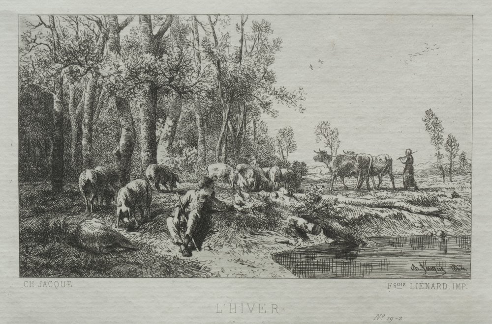 Vinter, 1864. af Charles Emile Jacque