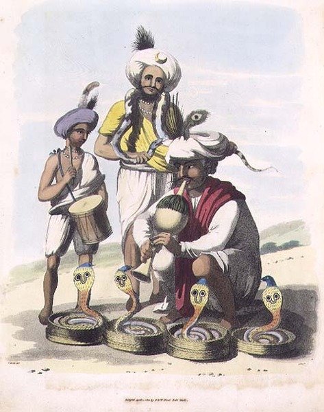 Snake Charmers nær landsbyen Manupar, plade 24 fra 