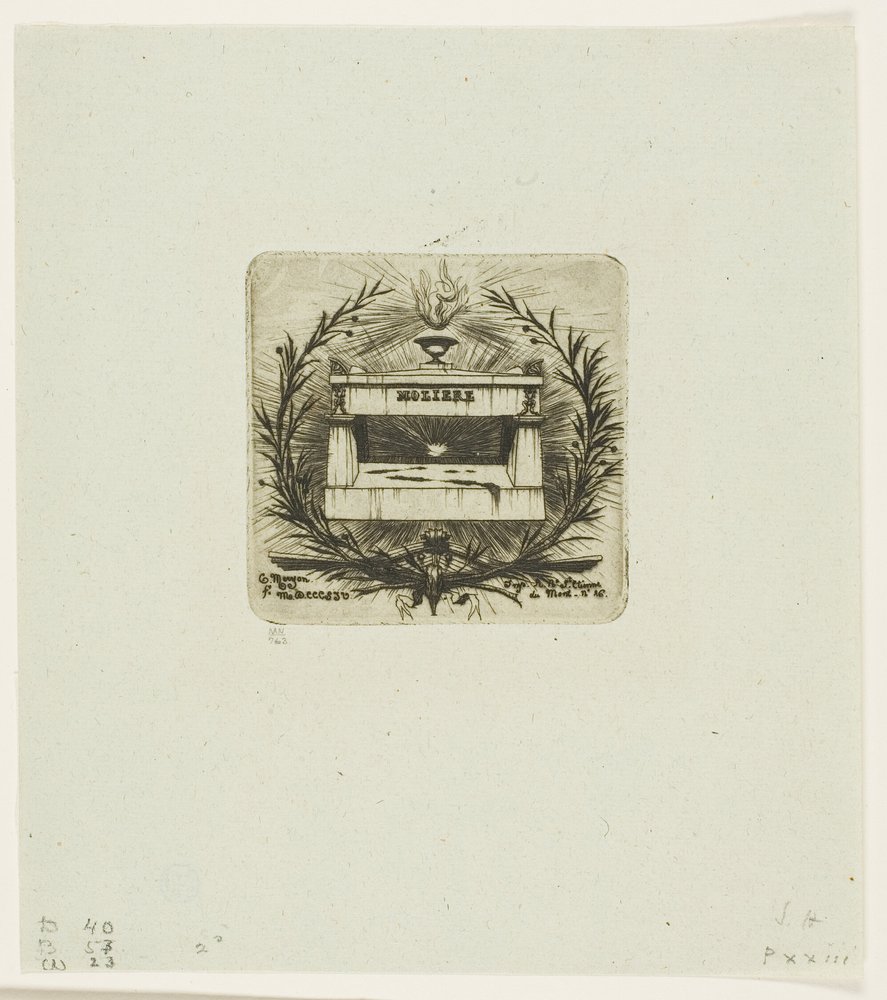 Molières grav, Père-Lachaise-kirkegården, Paris af Charles Meryon