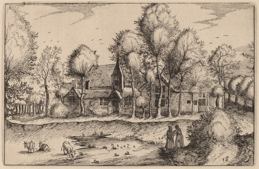 En dam af Claes Jansz Visscher after Johannes van Doetechum, the Elder after Lucas