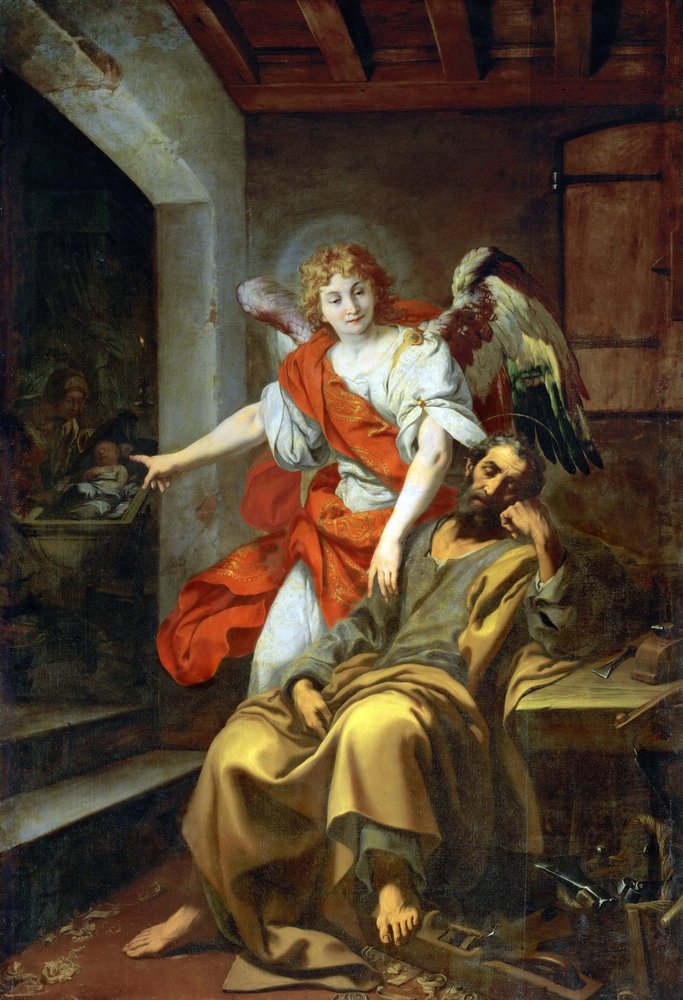 Barok : le songe de Joseph - The Dream of St. Joseph par Crespi, Daniele (1598-1630), ca. 1620-1630. Olie på lærred, 297x203. Kunsthistorisk Museum, Vienne af Daniele Crespi