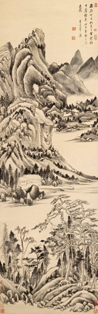 Bjerglandskab af Dong Qichang
