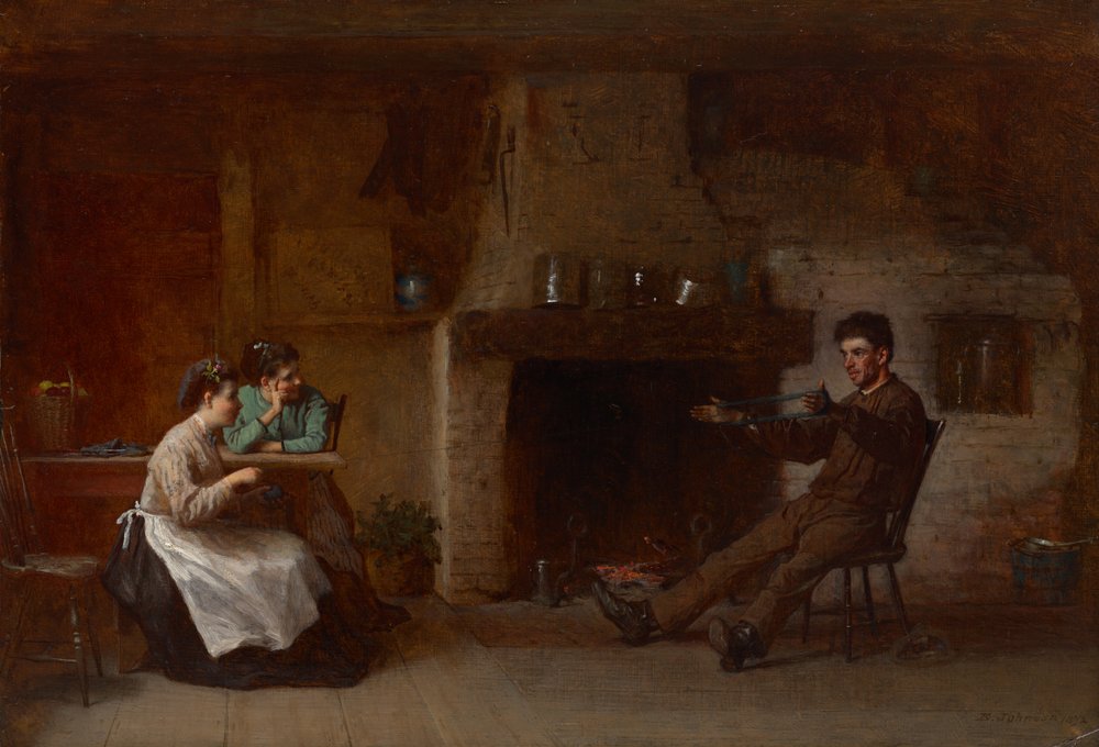 Viklegarn (interiør i et Nantucket køkken) af Eastman Johnson