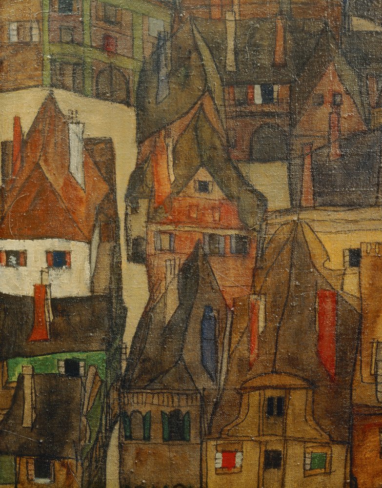 Den lille by, også den lille by (maleri på lærred) af Egon Schiele