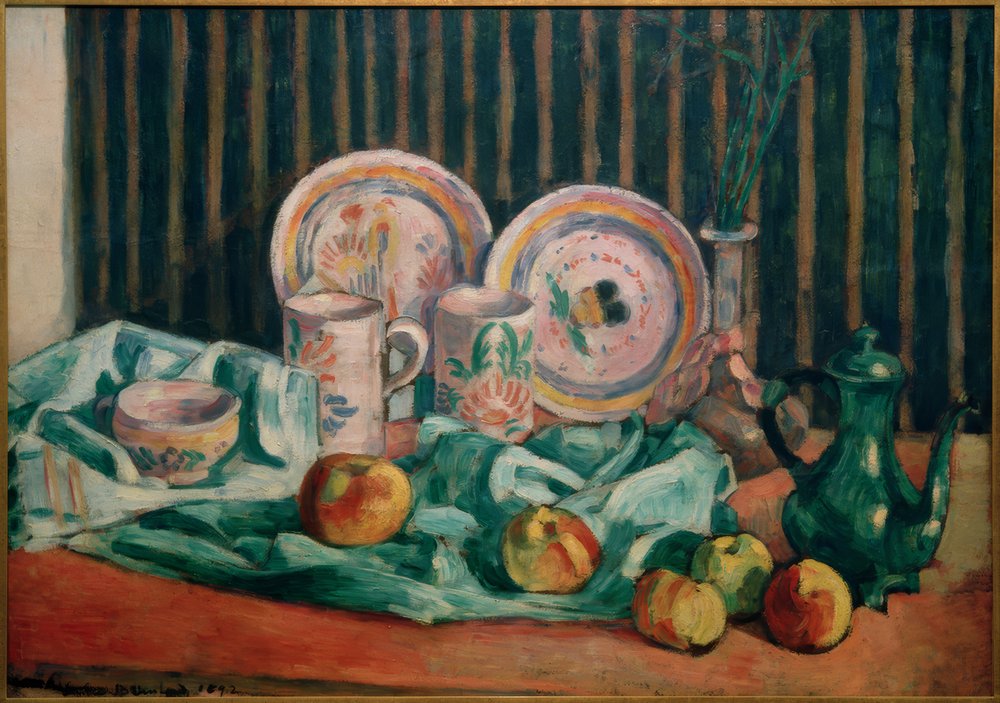 Stilleben med æbler og bretonsk keramik af Emile Bernard