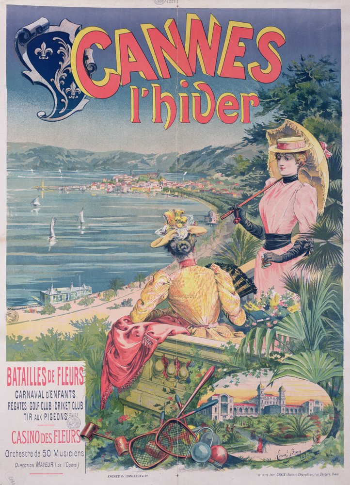 Plakat for Casino des Fleurs, Cannes om vinteren, 1892 af Emmanuel Brun