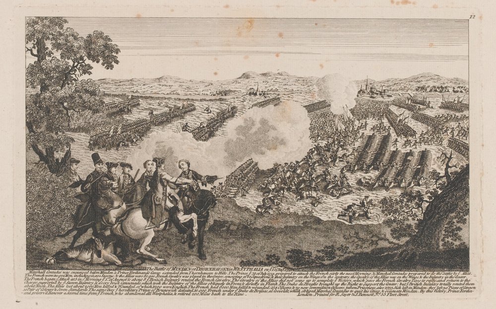 ?Slaget ved Minden eller Thornhausen i Westfalen den 1. august 1759? af English School