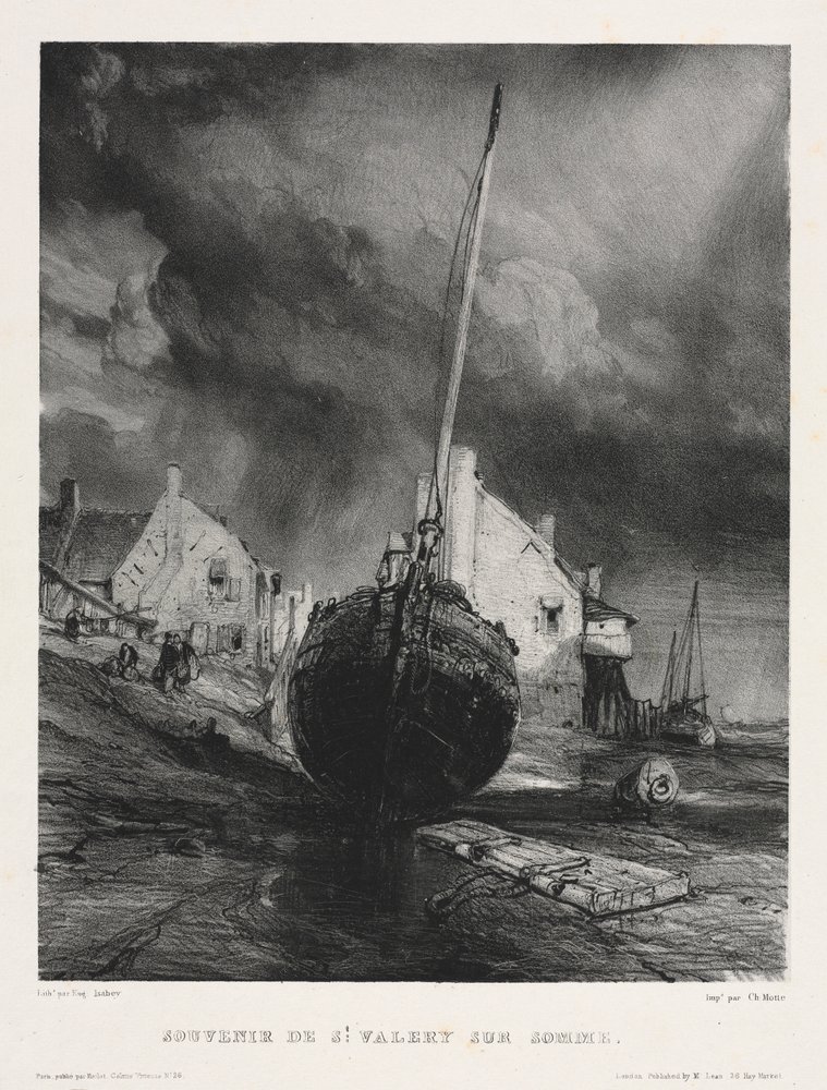 Seks marinesoldater: Souvenir fra Saint Valéry sur Somme, 1833. af Eugene Isabey