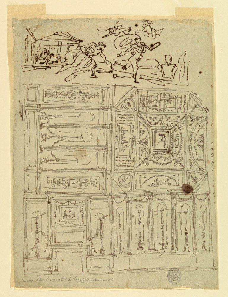 Tegning, Atalanta og Hippomenes, ca. 1800 af Felice Giani