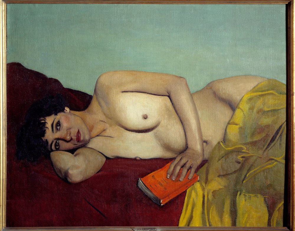 Den forladte læsning, maleri af Félix Vallotton (1865-1923), 20. århundrede, mål 0,81 x 1 m, Lyon, Musée des Beaux-Arts af Felix Edouard Vallotton