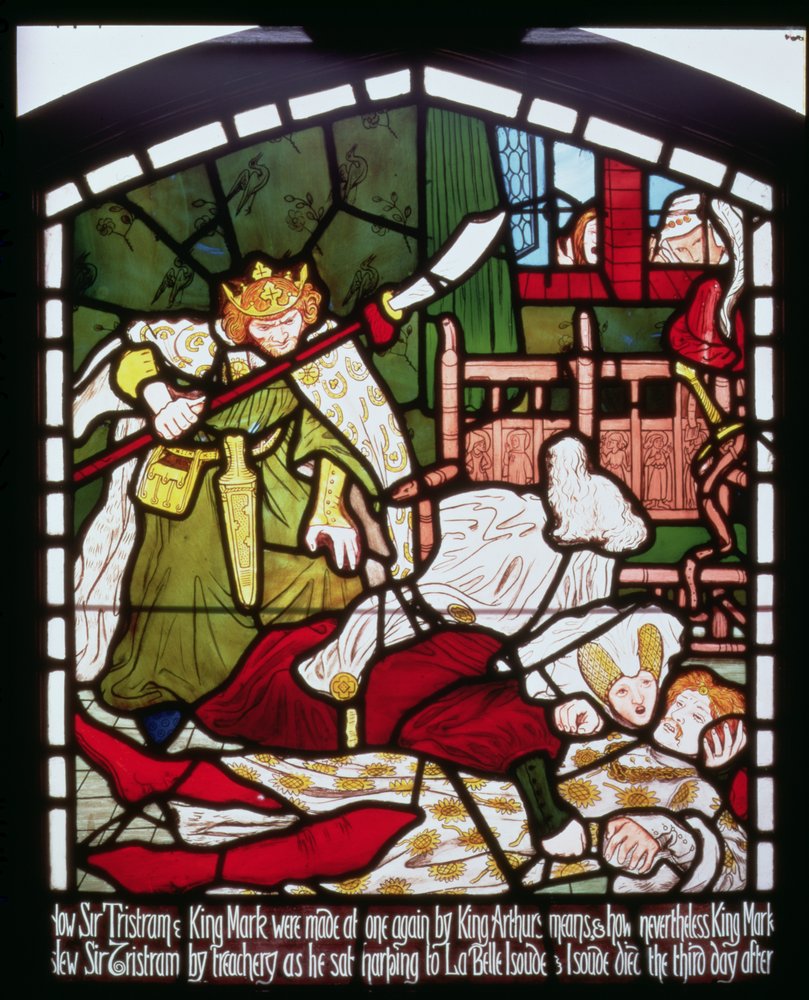Sir Tristans død, fra «Historien om Tristan og Isolde», William Morris and Co. af Ford Madox Brown
