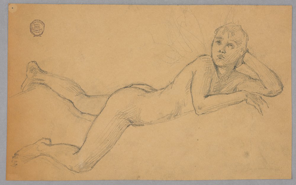 Studie af nøgen figur af Francis Augustus Lathrop