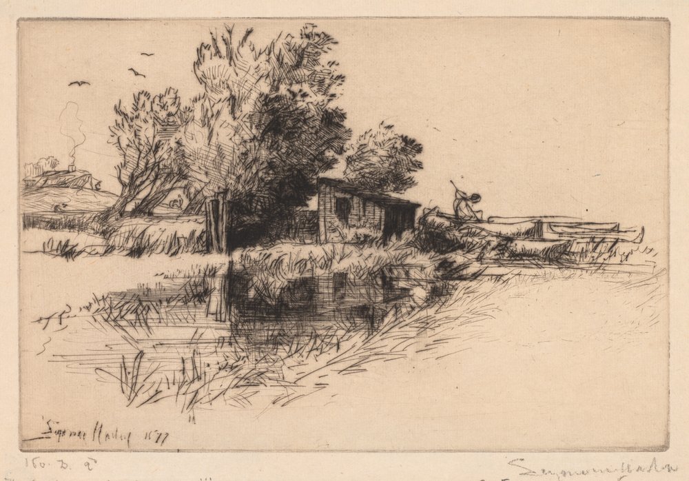 Det lille bådehus, 1877. af Francis Seymour Haden