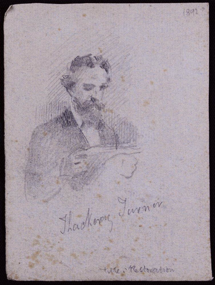 Portræt af H Thackeray Turner, ca. 1900 (blyant på papir) af Francis Wilfred Lawson