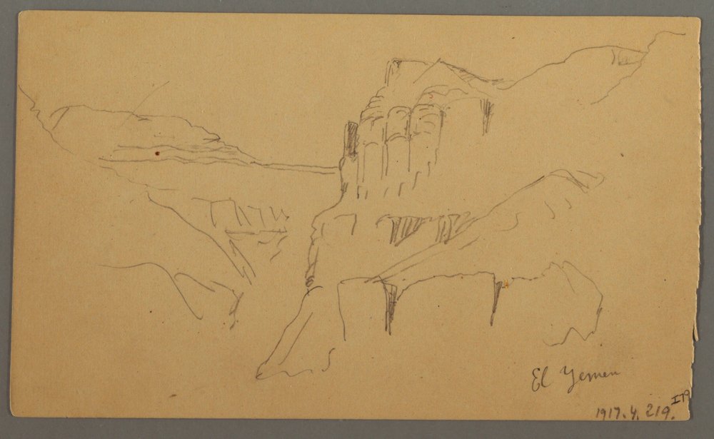 Tegning, Valleyside, februar 1869  af Frederic Edwin Church