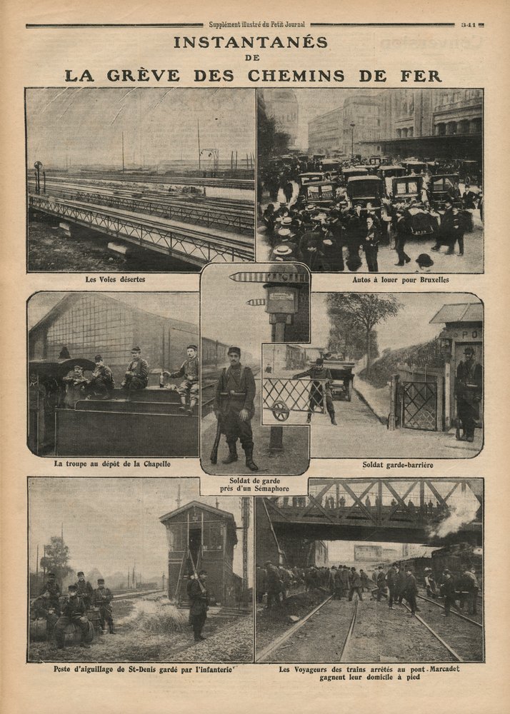 Snapshots af jernbanestrejken, illustration fra "Le Petit Journal", supplement illustre, 23. oktober 1910 af French Photographer